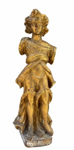 Gilded wood sculpture depicting an angel